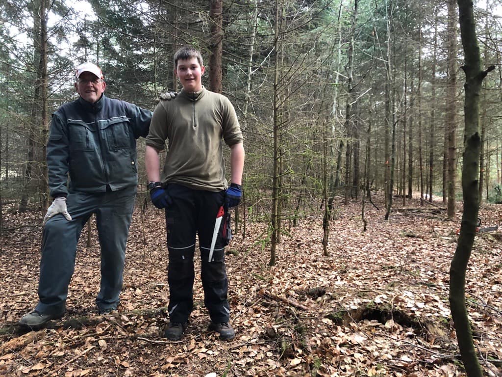 Gemeinsame Arbeit im Wald